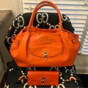 Kate Spade Vibrant Orange Shoulder Bag and Wallet